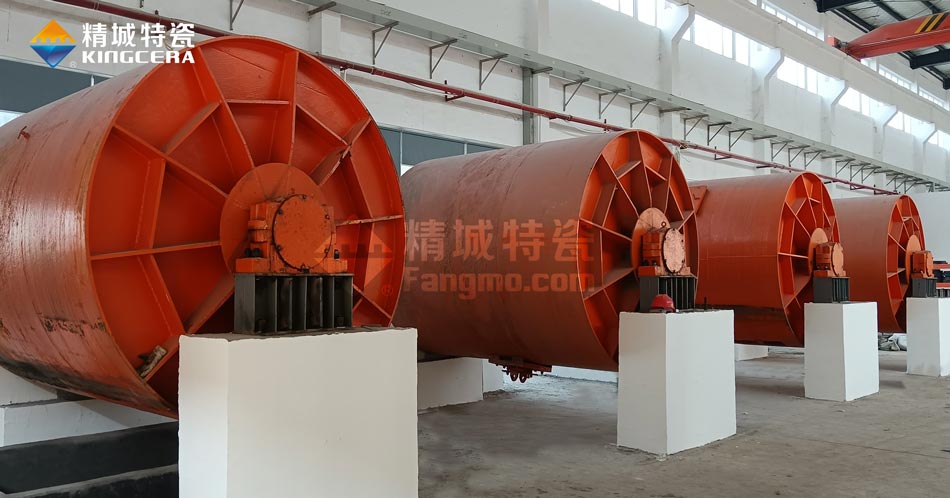 东升国际特瓷新扩建中的5吨球磨机生产线